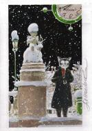 Peinture originale par ARINOUCHKINE Chat, statut en hiver